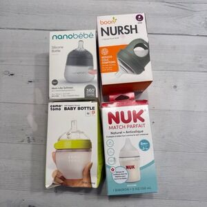 Silicone Baby bottle Bundle Nuk Boon nano Bebe como tomo NEW